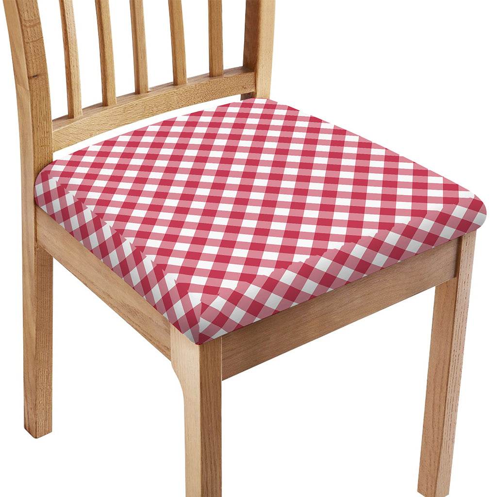 Cardinal Red And White Gingham Print Chair Cushion Cover
