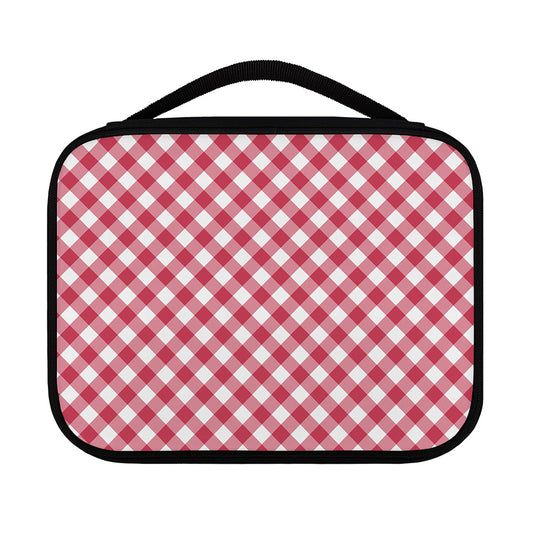 Cardinal Red And White Gingham Print Classic Bible Case