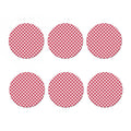 Cardinal Red And White Gingham Print Coaster Set