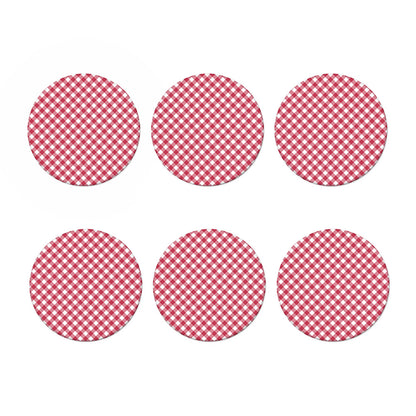 Cardinal Red And White Gingham Print Coaster Set