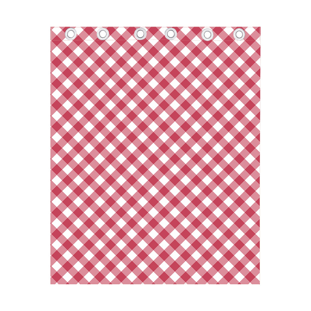 Cardinal Red And White Gingham Print Curtain