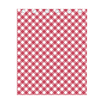 Cardinal Red And White Gingham Print Curtain