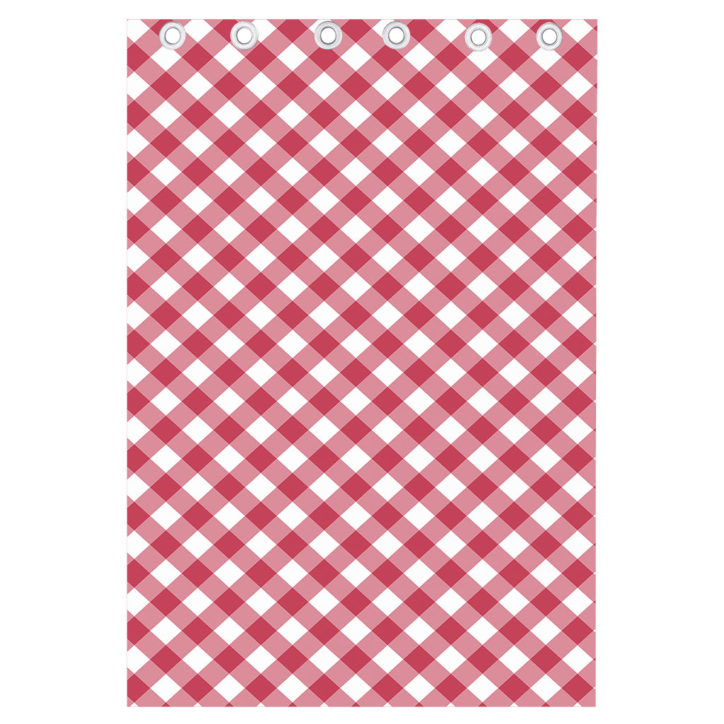 Cardinal Red And White Gingham Print Curtain