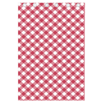 Cardinal Red And White Gingham Print Curtain