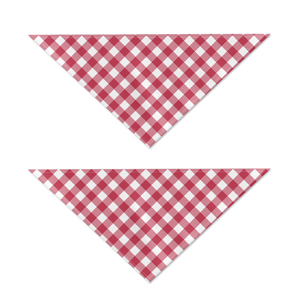 Cardinal Red And White Gingham Print Dog Bandana