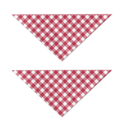 Cardinal Red And White Gingham Print Dog Bandana