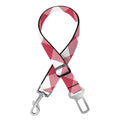 Cardinal Red And White Gingham Print Dog Seat Belt
