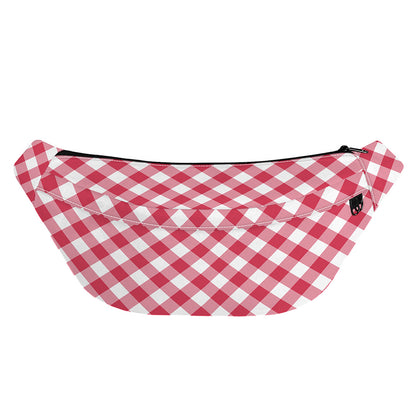 Cardinal Red And White Gingham Print Fanny Pack