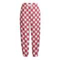 Cardinal Red And White Gingham Print Fleece Lined Knit Pants