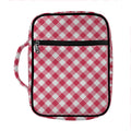 Cardinal Red And White Gingham Print Front Pocket Bible Bag