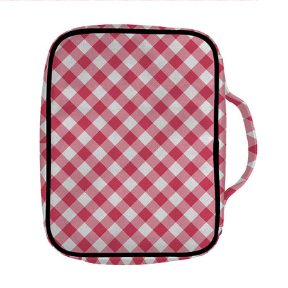 Cardinal Red And White Gingham Print Front Pocket Bible Bag