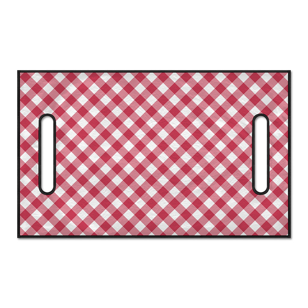 Cardinal Red And White Gingham Print Golf Cart Seat Cover