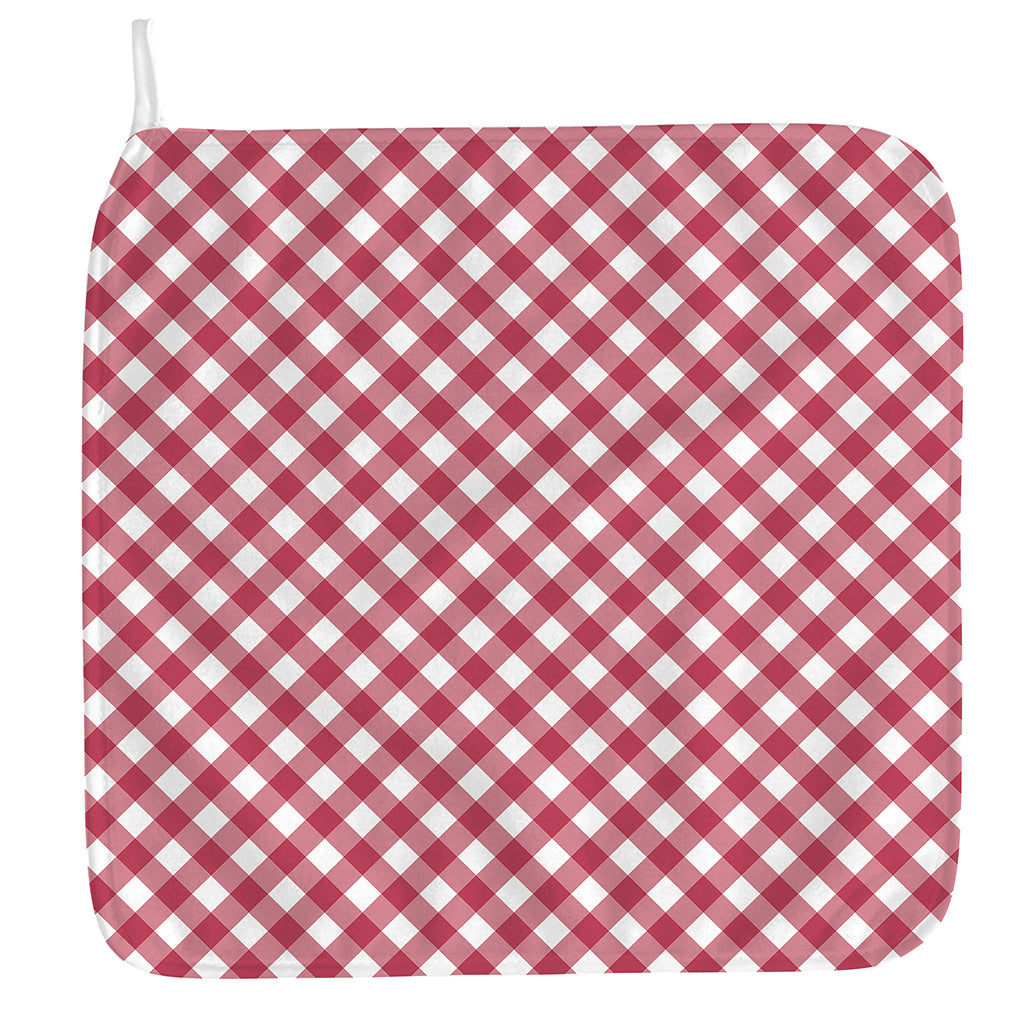 Cardinal Red And White Gingham Print Hand Towel