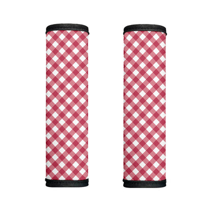Cardinal Red And White Gingham Print Handle Covers