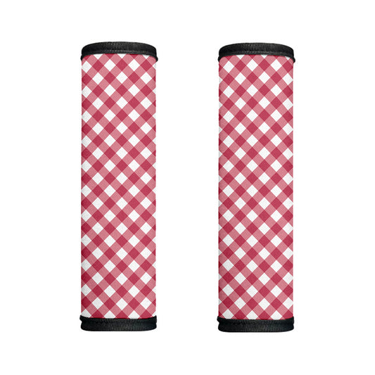 Cardinal Red And White Gingham Print Handle Covers