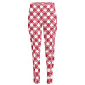 Cardinal Red And White Gingham Print High-Waisted Pocket Leggings