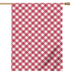 Cardinal Red And White Gingham Print House Flag