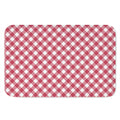 Cardinal Red And White Gingham Print Indoor Door Mat