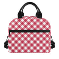 Cardinal Red And White Gingham Print Insulated Lunch Bag