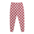 Cardinal Red And White Gingham Print Jogger Pants