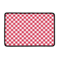 Cardinal Red And White Gingham Print Kitchen Mat