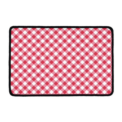 Cardinal Red And White Gingham Print Kitchen Mat