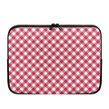 Cardinal Red And White Gingham Print Laptop Sleeve
