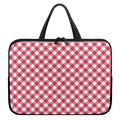 Cardinal Red And White Gingham Print Laptop Sleeve With Handle