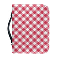Cardinal Red And White Gingham Print Leather Bible Cover