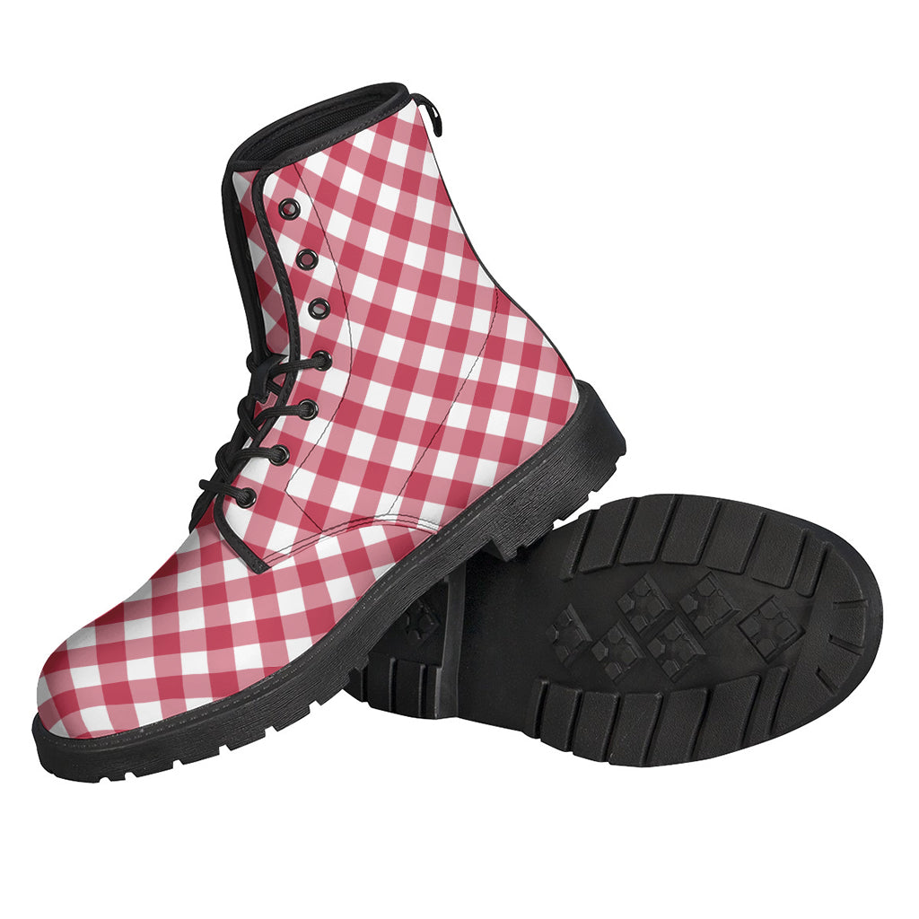 Cardinal Red And White Gingham Print Backpack