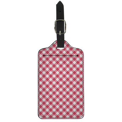 Cardinal Red And White Gingham Print Luggage Tag