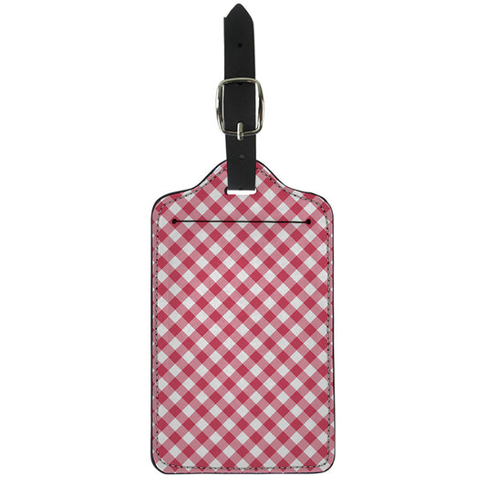 Cardinal Red And White Gingham Print Luggage Tag