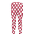 Cardinal Red And White Gingham Print Men's Leggings