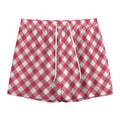 Cardinal Red And White Gingham Print Mesh Shorts
