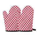 Cardinal Red And White Gingham Print Oven Mitts