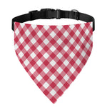 Cardinal Red And White Gingham Print Over The Collar Dog Bandana