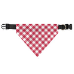 Cardinal Red And White Gingham Print Over The Collar Dog Bandana