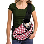 Cardinal Red And White Gingham Print Pet Sling Carrier