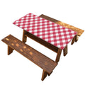 Cardinal Red And White Gingham Print Picnic Table Cover