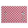 Cardinal Red And White Gingham Print Placemat