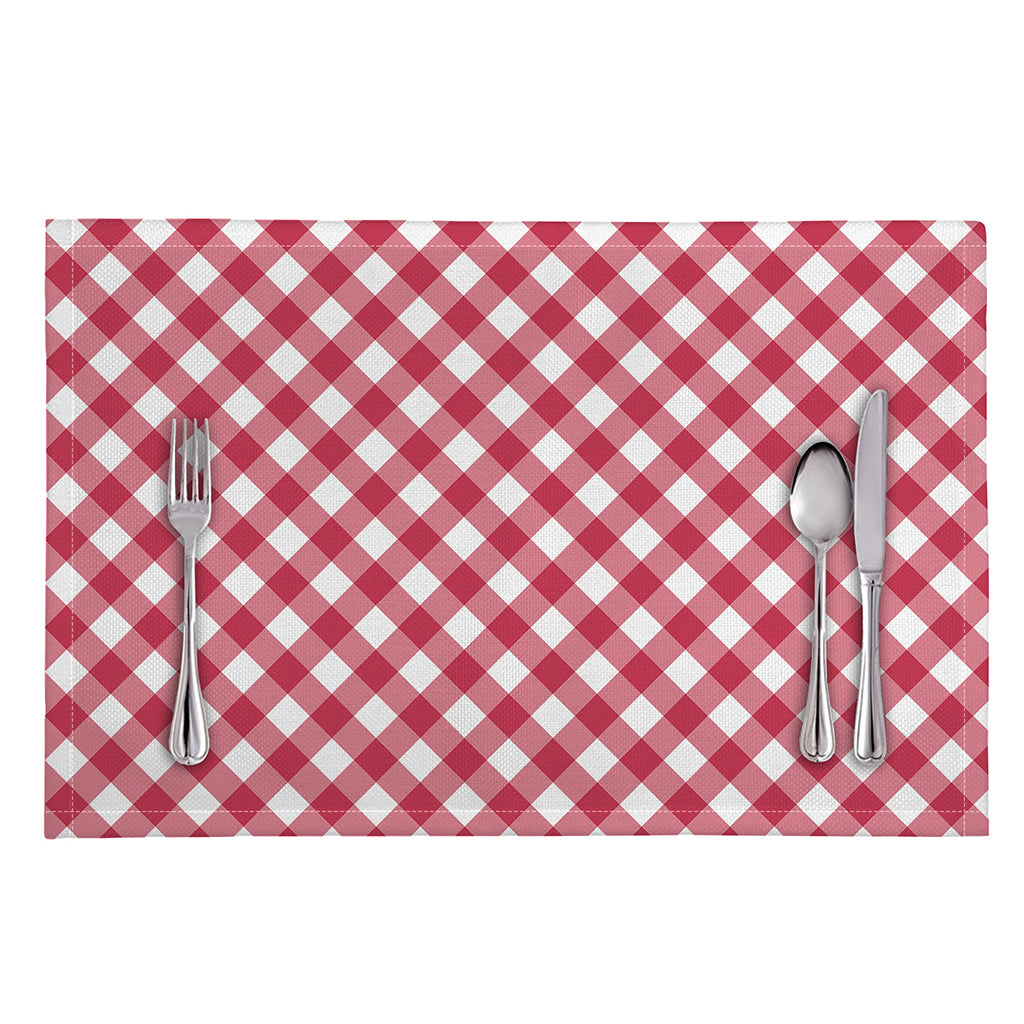 Cardinal Red And White Gingham Print Placemat