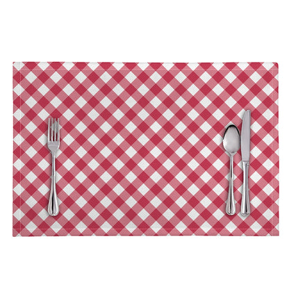Cardinal Red And White Gingham Print Placemat