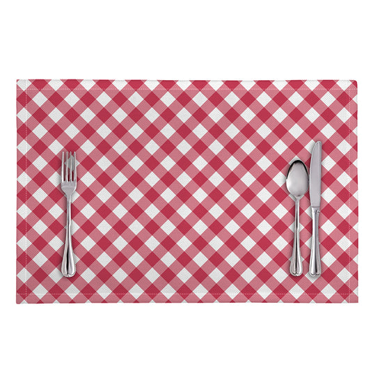 Cardinal Red And White Gingham Print Placemat
