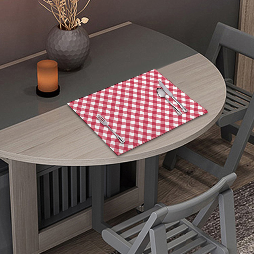 Cardinal Red And White Gingham Print Placemat