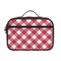 Cardinal Red And White Gingham Print Portable Lunch Bag