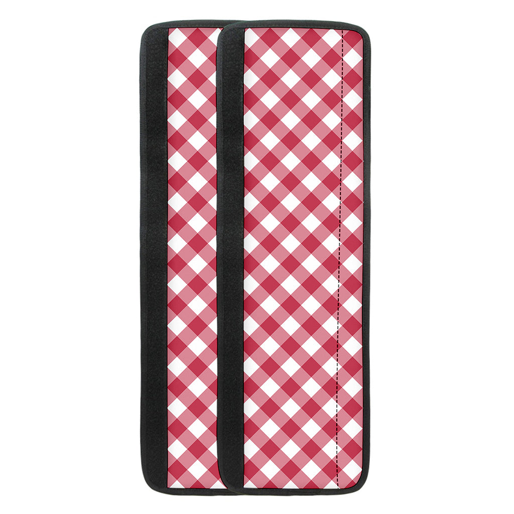 Cardinal Red And White Gingham Print Refrigerator Handle Covers