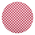 Cardinal Red And White Gingham Print Round Blanket