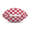Cardinal Red And White Gingham Print Rugby Ball