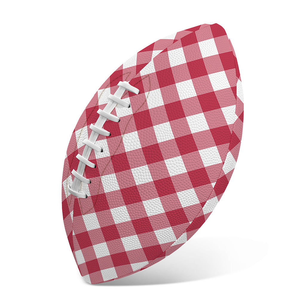 Cardinal Red And White Gingham Print Rugby Ball