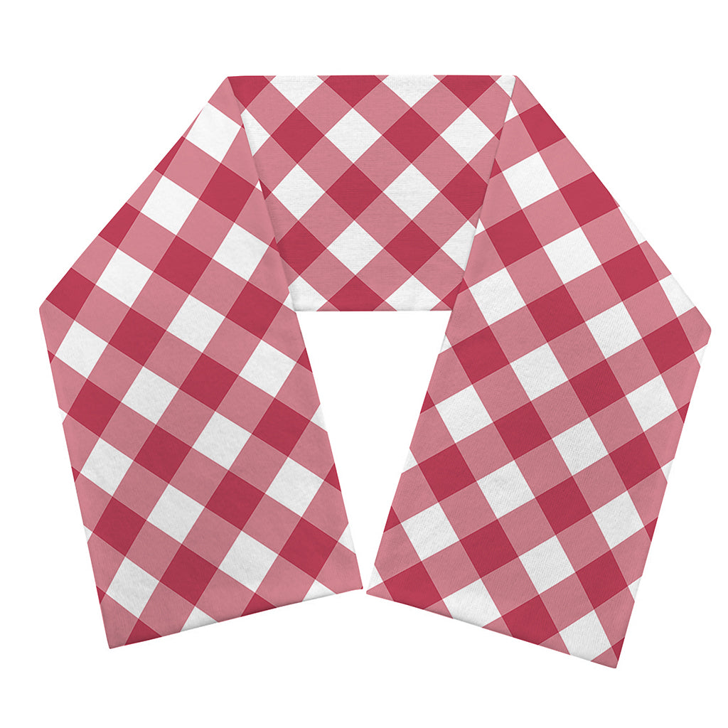 Cardinal Red And White Gingham Print Scarf
